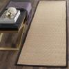 SAFAVIEH Area Rug 8×10 – Natural Fiber Collection – Large – Maize & Black, Sisal, Woven Design with Border (NF141A)(Maize/Black)