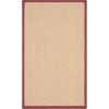 SAFAVIEH Area Rug 8×10 – Natural Fiber Collection – Large – Maize & Black, Sisal, Woven Design with Border (NF141A)(Maize/Burgundy)