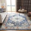 SAFAVIEH Monaco Collection Area Rug – 8′ x 11′, Violet & Light Blue, Non-Shedding & Easy to Clean, Distressed Medallion Design, Ideal for Living Room, Bedroom, Dining Space (MNC243L)(Navy/Light Blue)