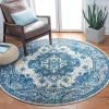 image:imageSAFAVIEH Monaco Collection Area Rug  8 x 11 Violet amp Light Blue NonShedding amp Easy to Clean Distressed Medallion Design Ideal for Living Room Bedroom Dining Space MNC243LIvoryBlue