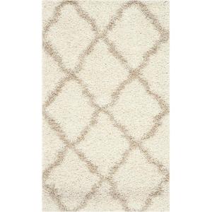 SAFAVIEH Area Rug 8×10 – Dallas Shag Collection – Large – Ivory & Beige, Trellis Pattern, Non-Shedding & Easy Cleaning, Plush Thick Pile, Ideal for Living Room, Bedroom, Dining Space (SGD257B)(Ivory/Beige)