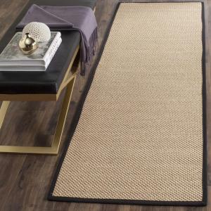 SAFAVIEH Area Rug 8×10 – Natural Fiber Collection – Large – Maize & Black, Sisal, Woven Design with Border (NF141A)(Maize/Black)