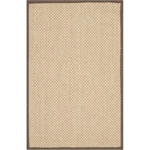 SAFAVIEH Area Rug 8×10 – Natural Fiber Collection – Large – Maize & Black, Sisal, Woven Design with Border (NF141A)(Maize/Brown)