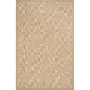 SAFAVIEH Area Rug 8×10 – Natural Fiber Collection – Large – Maize & Black, Sisal, Woven Design with Border (NF141A)(Maize/Linen)