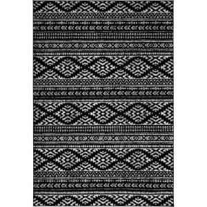 SAFAVIEH Area Rug 8×10 – Tulum Collection – Large – Ivory & Navy, Moroccan Boho Tribal Design, Non-Shedding & Easy to Clean, Ideal for Living Room, Bedroom, Dining Space (TUL272D)(Black/Ivory)