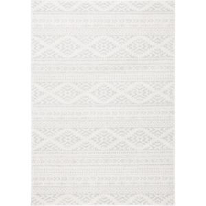 SAFAVIEH Area Rug 8×10 – Tulum Collection – Large – Ivory & Navy, Moroccan Boho Tribal Design, Non-Shedding & Easy to Clean, Ideal for Living Room, Bedroom, Dining Space (TUL272D)(Ivory/Light Grey)