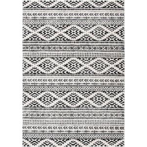 SAFAVIEH Area Rug 8×10 – Tulum Collection – Large – Ivory & Navy, Moroccan Boho Tribal Design, Non-Shedding & Easy to Clean, Ideal for Living Room, Bedroom, Dining Space (TUL272D)(Ivory/Black)