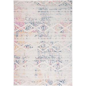 SAFAVIEH Area Rug 8×10 – Tulum Collection – Large – Ivory & Navy, Moroccan Boho Tribal Design, Non-Shedding & Easy to Clean, Ideal for Living Room, Bedroom, Dining Space (TUL272D)(Ivory/Blue)