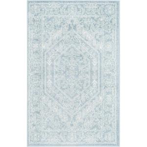 SAFAVIEH Area Rug 9×12 – Adirondack Collection – Large – Navy & Ivory, Oriental Medallion Design, Non-Shedding & Easy to Clean, Ideal for Living Room, Bedroom, Dining Space (ADR108N)(Slate/Ivory)