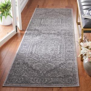 SAFAVIEH Area Rug 9×12 – Adirondack Collection – Large – Navy & Ivory, Oriental Medallion Design, Non-Shedding & Easy to Clean, Ideal for Living Room, Bedroom, Dining Space (ADR108N)(Light Grey/Dark Grey)