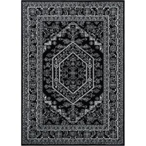 SAFAVIEH Area Rug 9×12 – Adirondack Collection – Large – Navy & Ivory, Oriental Medallion Design, Non-Shedding & Easy to Clean, Ideal for Living Room, Bedroom, Dining Space (ADR108N)(Black/Ivory)