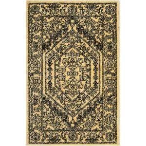SAFAVIEH Area Rug 9×12 – Adirondack Collection – Large – Navy & Ivory, Oriental Medallion Design, Non-Shedding & Easy to Clean, Ideal for Living Room, Bedroom, Dining Space (ADR108N)(Gold/Black)