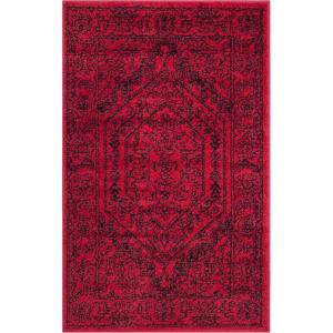 SAFAVIEH Area Rug 9×12 – Adirondack Collection – Large – Navy & Ivory, Oriental Medallion Design, Non-Shedding & Easy to Clean, Ideal for Living Room, Bedroom, Dining Space (ADR108N)(Red / Black)