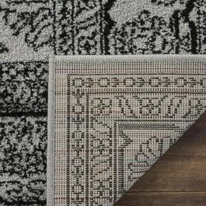 SAFAVIEH Area Rug 9×12 – Adirondack Collection – Large – Navy & Ivory, Oriental Medallion Design, Non-Shedding & Easy to Clean, Ideal for Living Room, Bedroom, Dining Space (ADR108N)(Silver/Black)