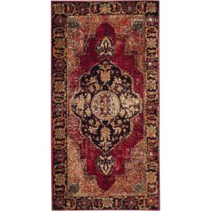 SAFAVIEH Vintage Hamadan Collection Area Rug – 8′ x 10′, Red & Multi, Oriental Traditional Persian Design, Non-Shedding & Easy Care, Ideal for High Traffic Areas in Living Room, Bedroom (VTH219A)(Red/Multi)