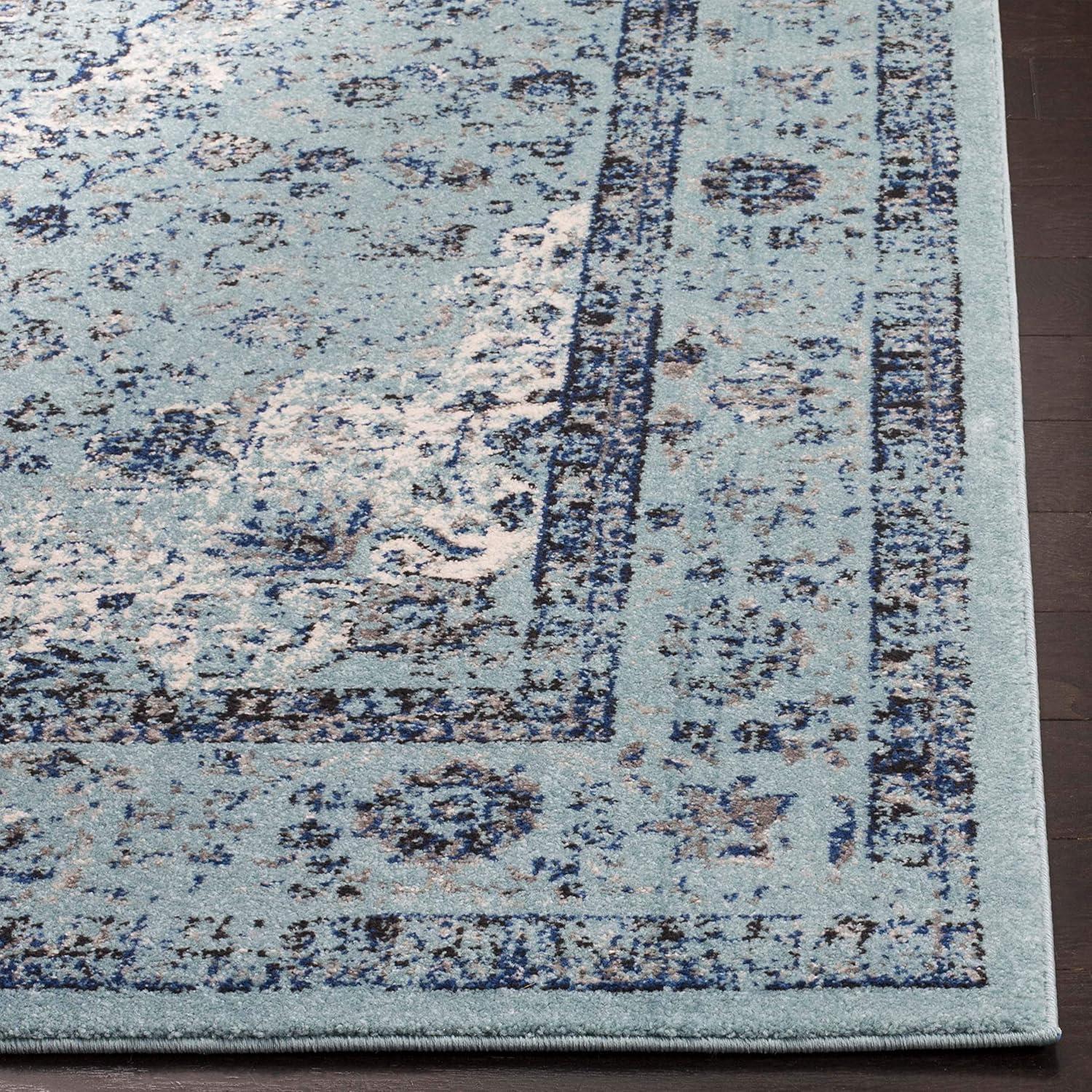 image:imageSAFAVIEH Area Rug 8x10 Evoke Collection Large Ivory amp Blue Shabby Chic Oriental Medallion Design NonShedding amp Easy to Clean Ideal for Living Room Bedroom Dining Space EVK220CLight Blue
