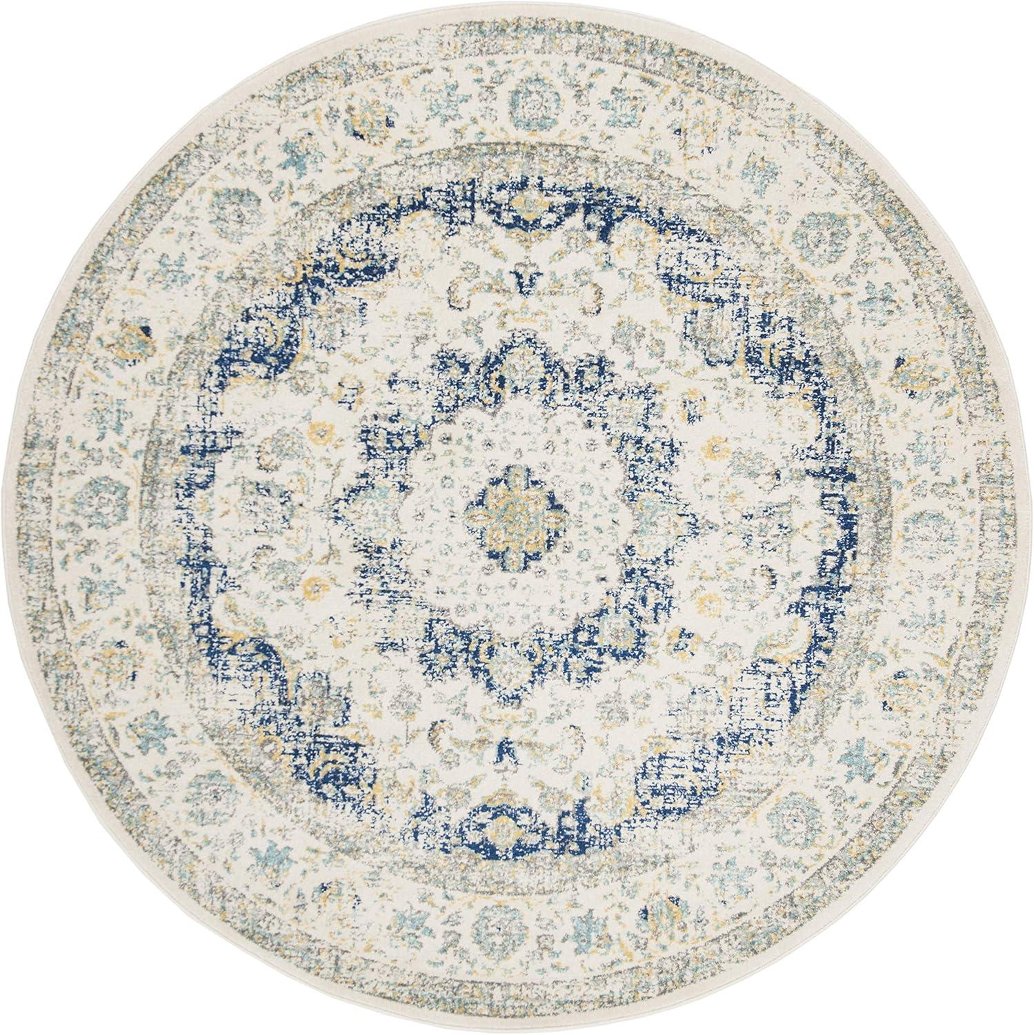 image:imageSAFAVIEH Area Rug 8x10 Evoke Collection Large Ivory amp Blue Shabby Chic Oriental Medallion Design NonShedding amp Easy to Clean Ideal for Living Room Bedroom Dining Space EVK220CIvoryBlue