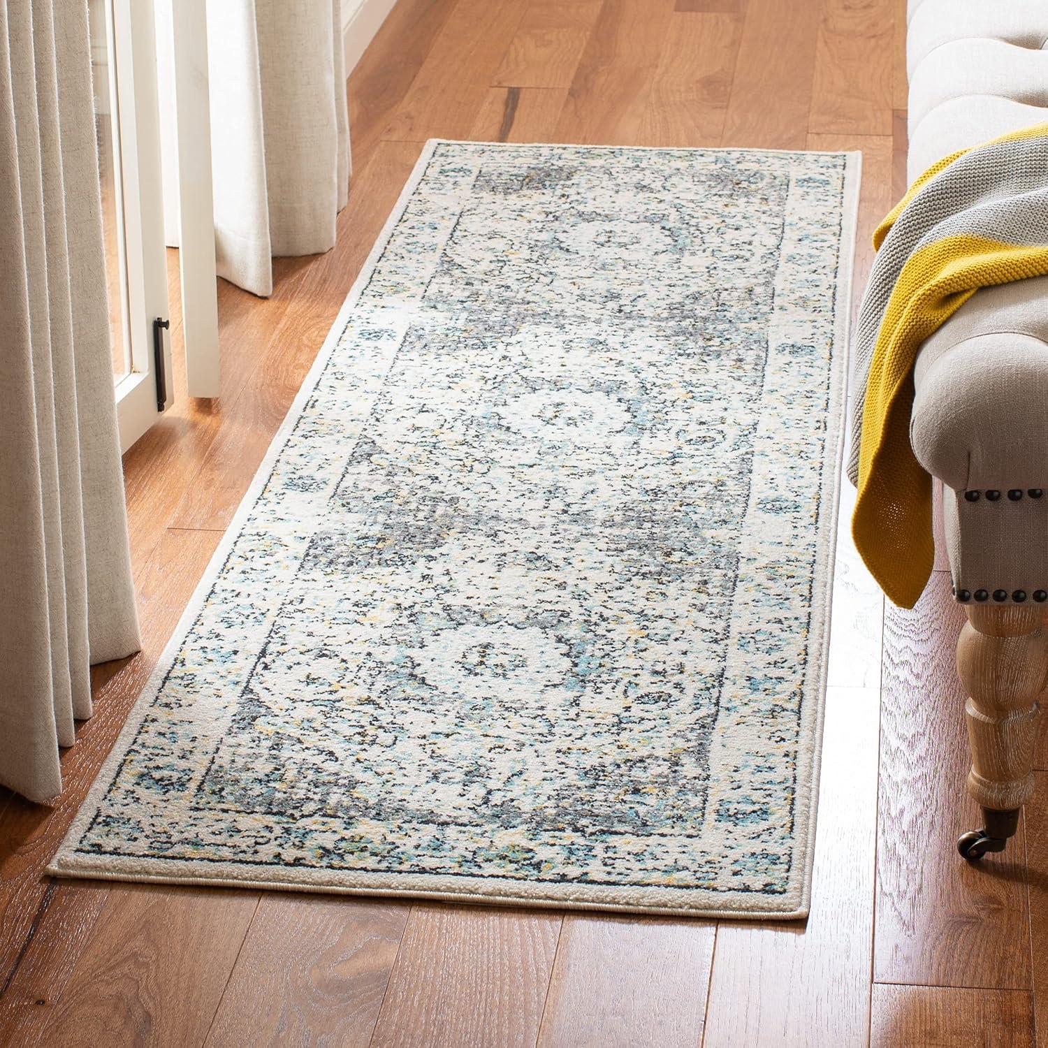 image:imageSAFAVIEH Area Rug 8x10 Evoke Collection Large Ivory amp Blue Shabby Chic Oriental Medallion Design NonShedding amp Easy to Clean Ideal for Living Room Bedroom Dining Space EVK220CGreyGold