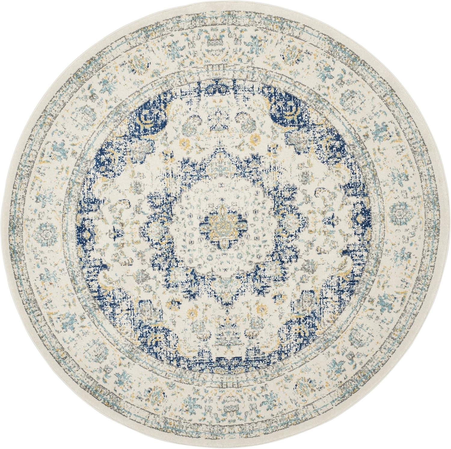 image:imageSAFAVIEH Area Rug 8x10 Evoke Collection Large Ivory amp Blue Shabby Chic Oriental Medallion Design NonShedding amp Easy to Clean Ideal for Living Room Bedroom Dining Space EVK220CIvoryBlue