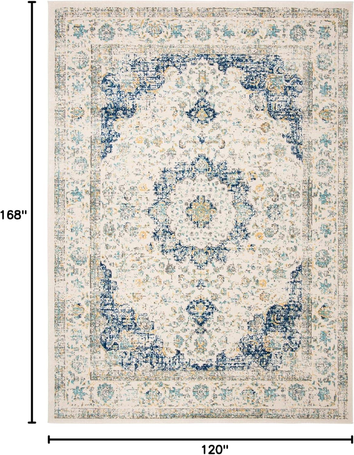 image:imageSAFAVIEH Area Rug 8x10 Evoke Collection Large Ivory amp Blue Shabby Chic Oriental Medallion Design NonShedding amp Easy to Clean Ideal for Living Room Bedroom Dining Space EVK220CIvoryBlue