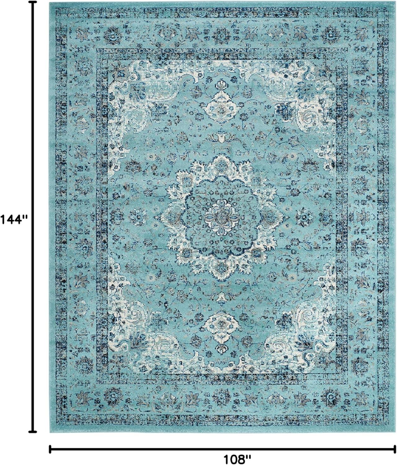 image:imageSAFAVIEH Area Rug 8x10 Evoke Collection Large Ivory amp Blue Shabby Chic Oriental Medallion Design NonShedding amp Easy to Clean Ideal for Living Room Bedroom Dining Space EVK220CLight Blue