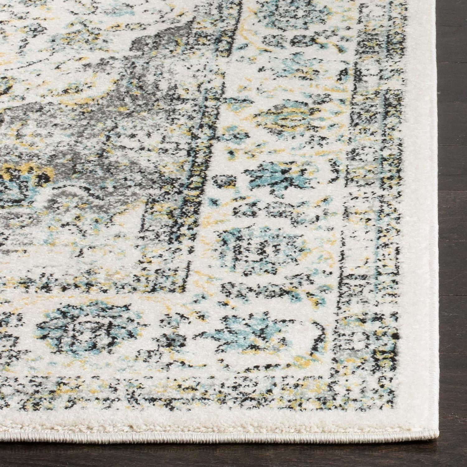 image:imageSAFAVIEH Area Rug 8x10 Evoke Collection Large Ivory amp Blue Shabby Chic Oriental Medallion Design NonShedding amp Easy to Clean Ideal for Living Room Bedroom Dining Space EVK220CGreyGold