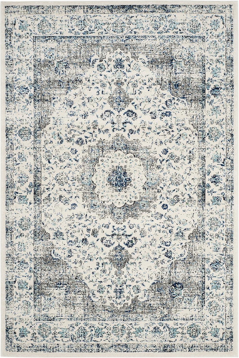 image:imageSAFAVIEH Area Rug 8x10 Evoke Collection Large Ivory amp Blue Shabby Chic Oriental Medallion Design NonShedding amp Easy to Clean Ideal for Living Room Bedroom Dining Space EVK220CGrey