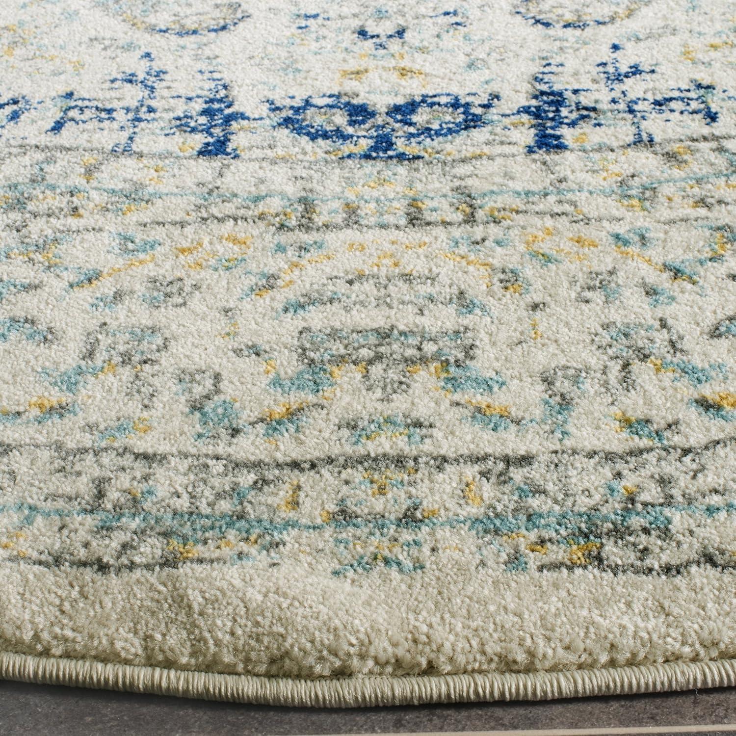 image:imageSAFAVIEH Area Rug 8x10 Evoke Collection Large Ivory amp Blue Shabby Chic Oriental Medallion Design NonShedding amp Easy to Clean Ideal for Living Room Bedroom Dining Space EVK220CIvoryBlue