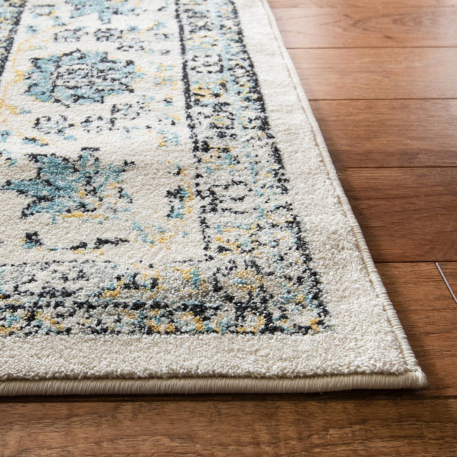 image:imageSAFAVIEH Area Rug 8x10 Evoke Collection Large Ivory amp Blue Shabby Chic Oriental Medallion Design NonShedding amp Easy to Clean Ideal for Living Room Bedroom Dining Space EVK220CGreyGold