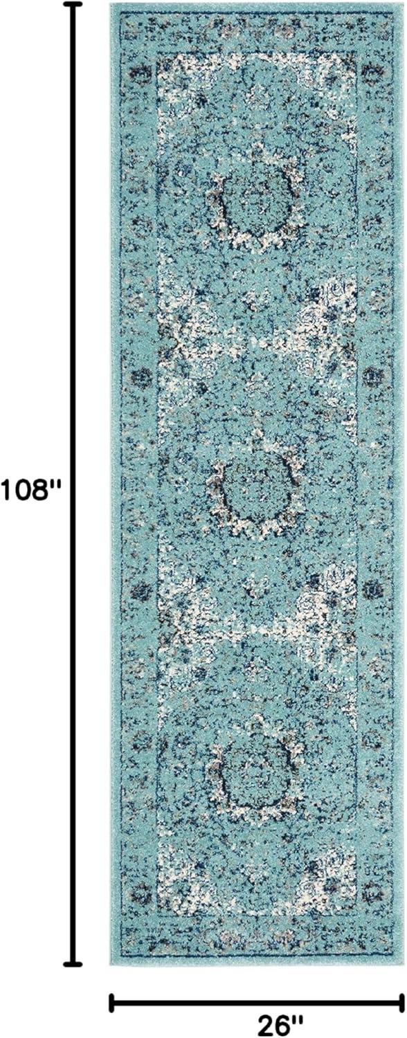 image:imageSAFAVIEH Area Rug 8x10 Evoke Collection Large Ivory amp Blue Shabby Chic Oriental Medallion Design NonShedding amp Easy to Clean Ideal for Living Room Bedroom Dining Space EVK220CLight Blue