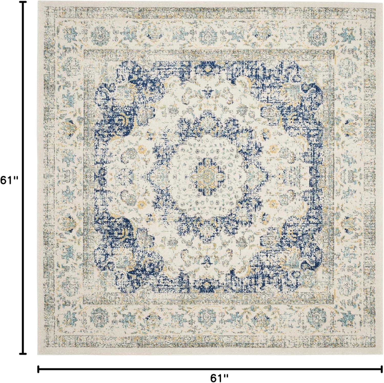 image:imageSAFAVIEH Area Rug 8x10 Evoke Collection Large Ivory amp Blue Shabby Chic Oriental Medallion Design NonShedding amp Easy to Clean Ideal for Living Room Bedroom Dining Space EVK220CIvoryBlue