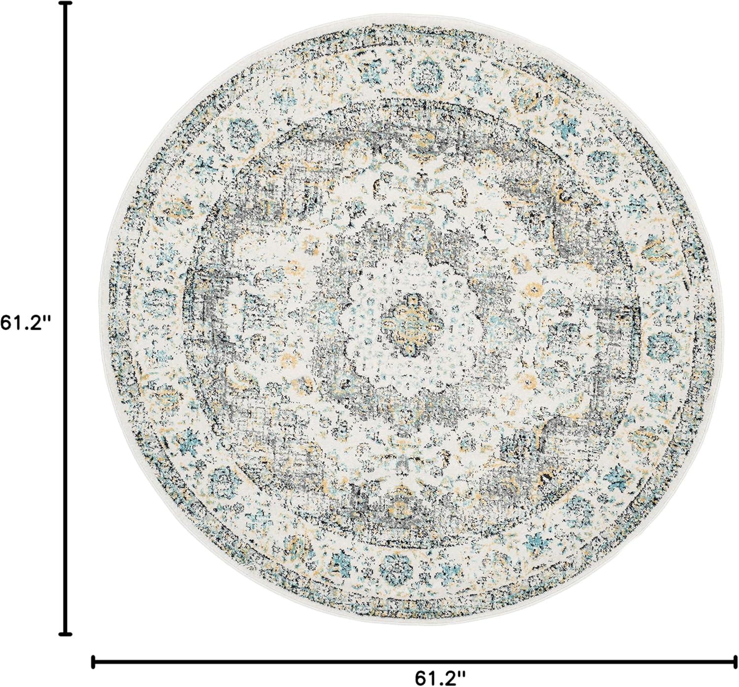 image:imageSAFAVIEH Area Rug 8x10 Evoke Collection Large Ivory amp Blue Shabby Chic Oriental Medallion Design NonShedding amp Easy to Clean Ideal for Living Room Bedroom Dining Space EVK220CGreyGold