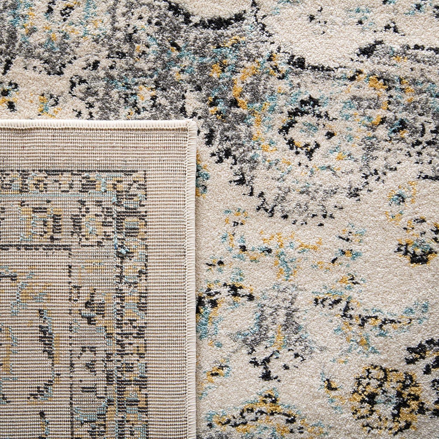 image:imageSAFAVIEH Area Rug 8x10 Evoke Collection Large Ivory amp Blue Shabby Chic Oriental Medallion Design NonShedding amp Easy to Clean Ideal for Living Room Bedroom Dining Space EVK220CGreyGold