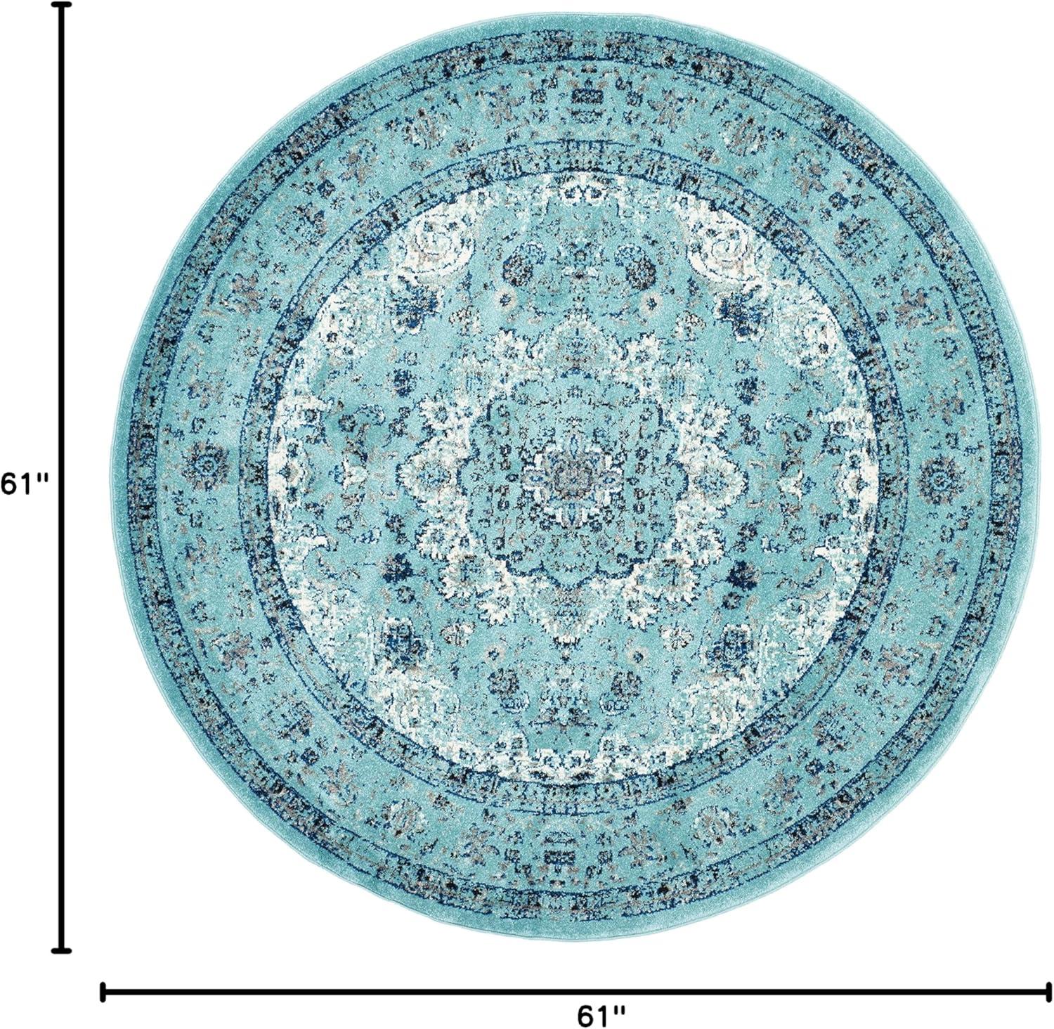 image:imageSAFAVIEH Area Rug 8x10 Evoke Collection Large Ivory amp Blue Shabby Chic Oriental Medallion Design NonShedding amp Easy to Clean Ideal for Living Room Bedroom Dining Space EVK220CLight Blue