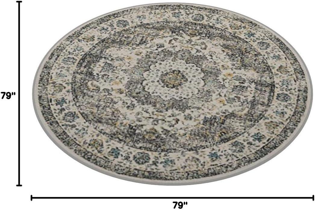 image:imageSAFAVIEH Area Rug 8x10 Evoke Collection Large Ivory amp Blue Shabby Chic Oriental Medallion Design NonShedding amp Easy to Clean Ideal for Living Room Bedroom Dining Space EVK220CGreyGold