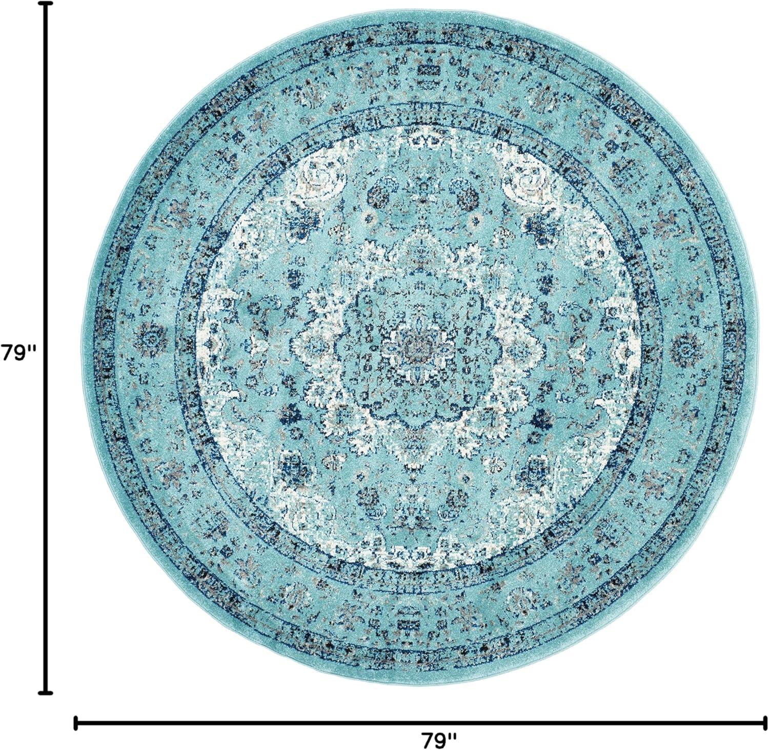 image:imageSAFAVIEH Area Rug 8x10 Evoke Collection Large Ivory amp Blue Shabby Chic Oriental Medallion Design NonShedding amp Easy to Clean Ideal for Living Room Bedroom Dining Space EVK220CLight Blue