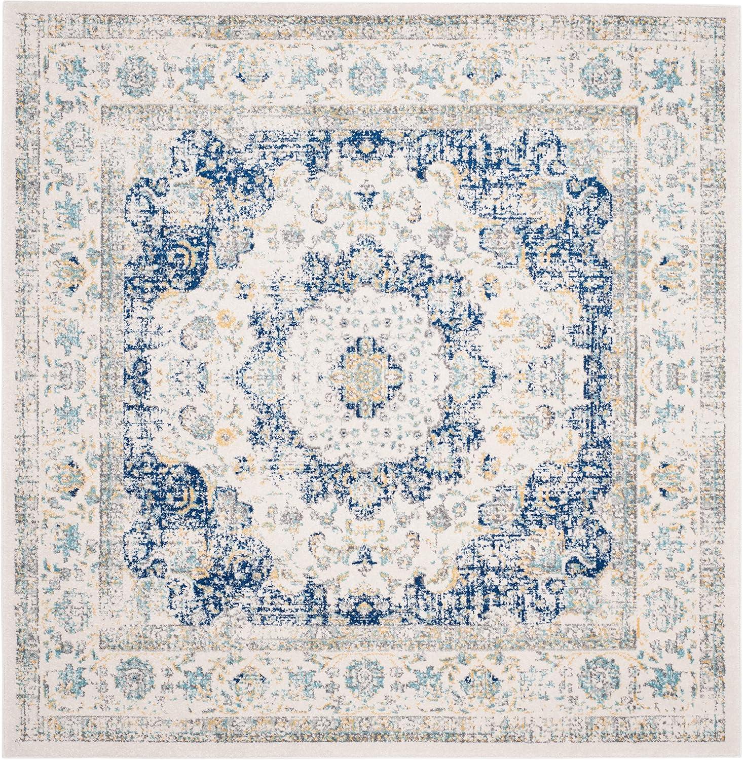 image:imageSAFAVIEH Area Rug 8x10 Evoke Collection Large Ivory amp Blue Shabby Chic Oriental Medallion Design NonShedding amp Easy to Clean Ideal for Living Room Bedroom Dining Space EVK220CIvoryBlue