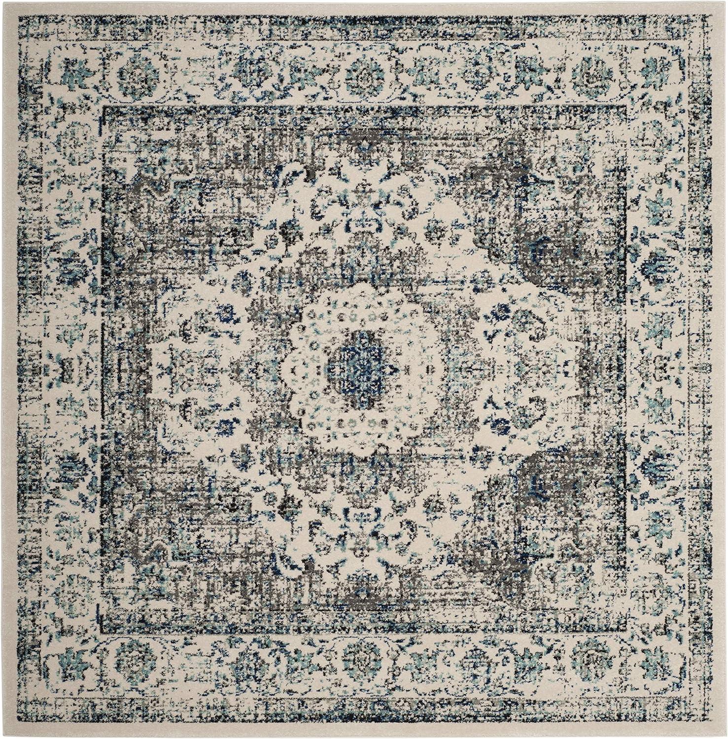 image:imageSAFAVIEH Area Rug 8x10 Evoke Collection Large Ivory amp Blue Shabby Chic Oriental Medallion Design NonShedding amp Easy to Clean Ideal for Living Room Bedroom Dining Space EVK220CGrey