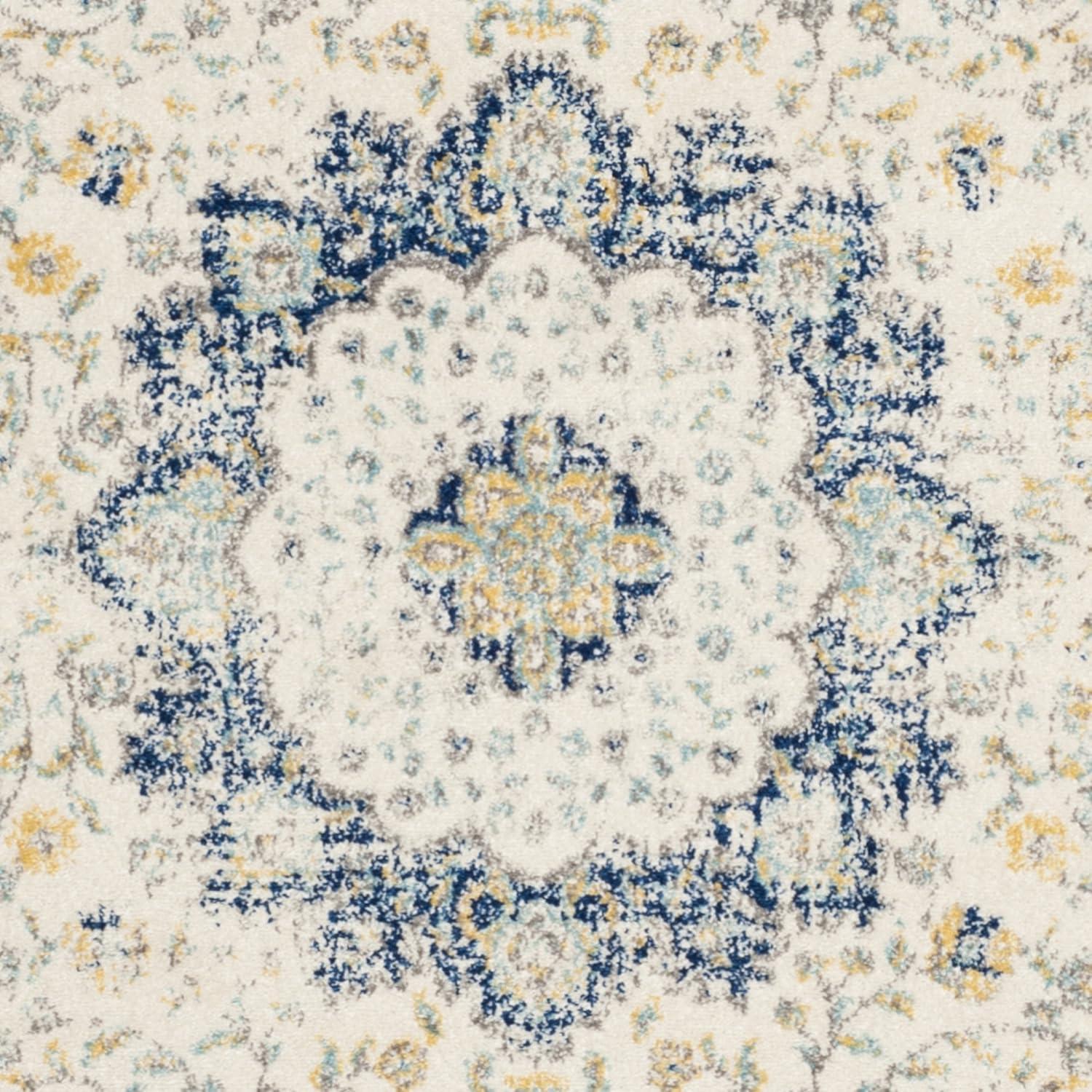 image:imageSAFAVIEH Area Rug 8x10 Evoke Collection Large Ivory amp Blue Shabby Chic Oriental Medallion Design NonShedding amp Easy to Clean Ideal for Living Room Bedroom Dining Space EVK220CIvoryBlue