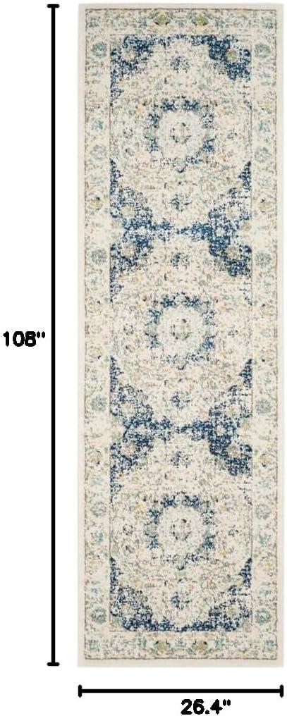 image:imageSAFAVIEH Area Rug 8x10 Evoke Collection Large Ivory amp Blue Shabby Chic Oriental Medallion Design NonShedding amp Easy to Clean Ideal for Living Room Bedroom Dining Space EVK220CIvoryBlue