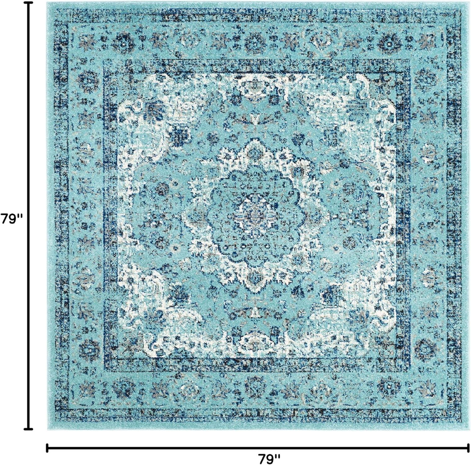 image:imageSAFAVIEH Area Rug 8x10 Evoke Collection Large Ivory amp Blue Shabby Chic Oriental Medallion Design NonShedding amp Easy to Clean Ideal for Living Room Bedroom Dining Space EVK220CLight Blue