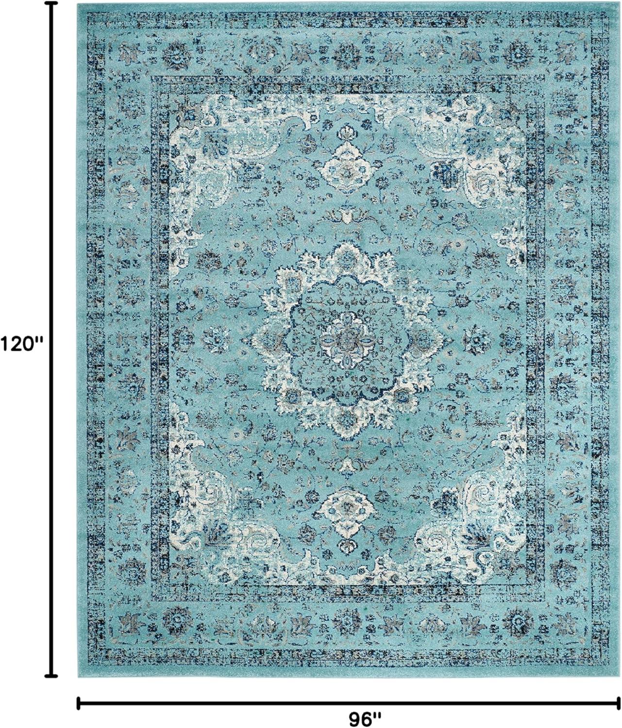 image:imageSAFAVIEH Area Rug 8x10 Evoke Collection Large Ivory amp Blue Shabby Chic Oriental Medallion Design NonShedding amp Easy to Clean Ideal for Living Room Bedroom Dining Space EVK220CLight Blue