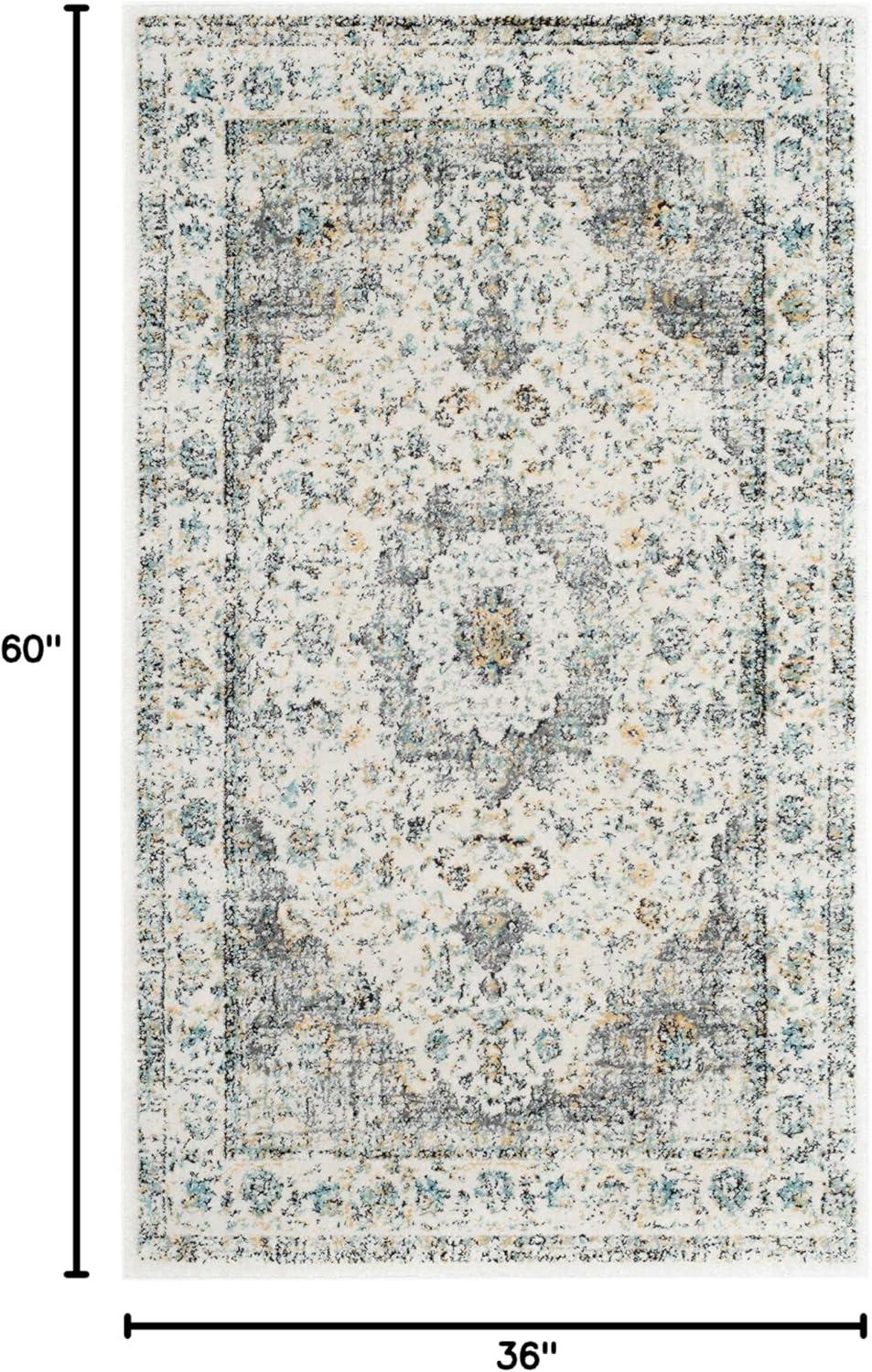 image:imageSAFAVIEH Area Rug 8x10 Evoke Collection Large Ivory amp Blue Shabby Chic Oriental Medallion Design NonShedding amp Easy to Clean Ideal for Living Room Bedroom Dining Space EVK220CGreyGold