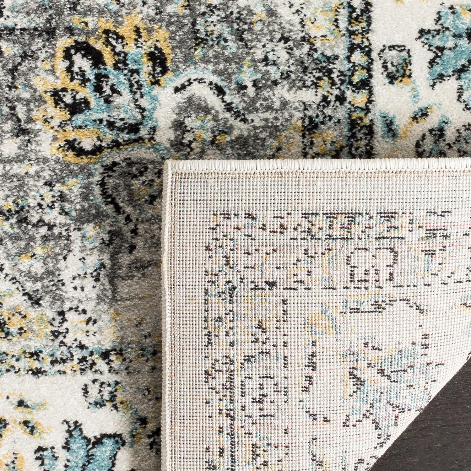 image:imageSAFAVIEH Area Rug 8x10 Evoke Collection Large Ivory amp Blue Shabby Chic Oriental Medallion Design NonShedding amp Easy to Clean Ideal for Living Room Bedroom Dining Space EVK220CGreyGold