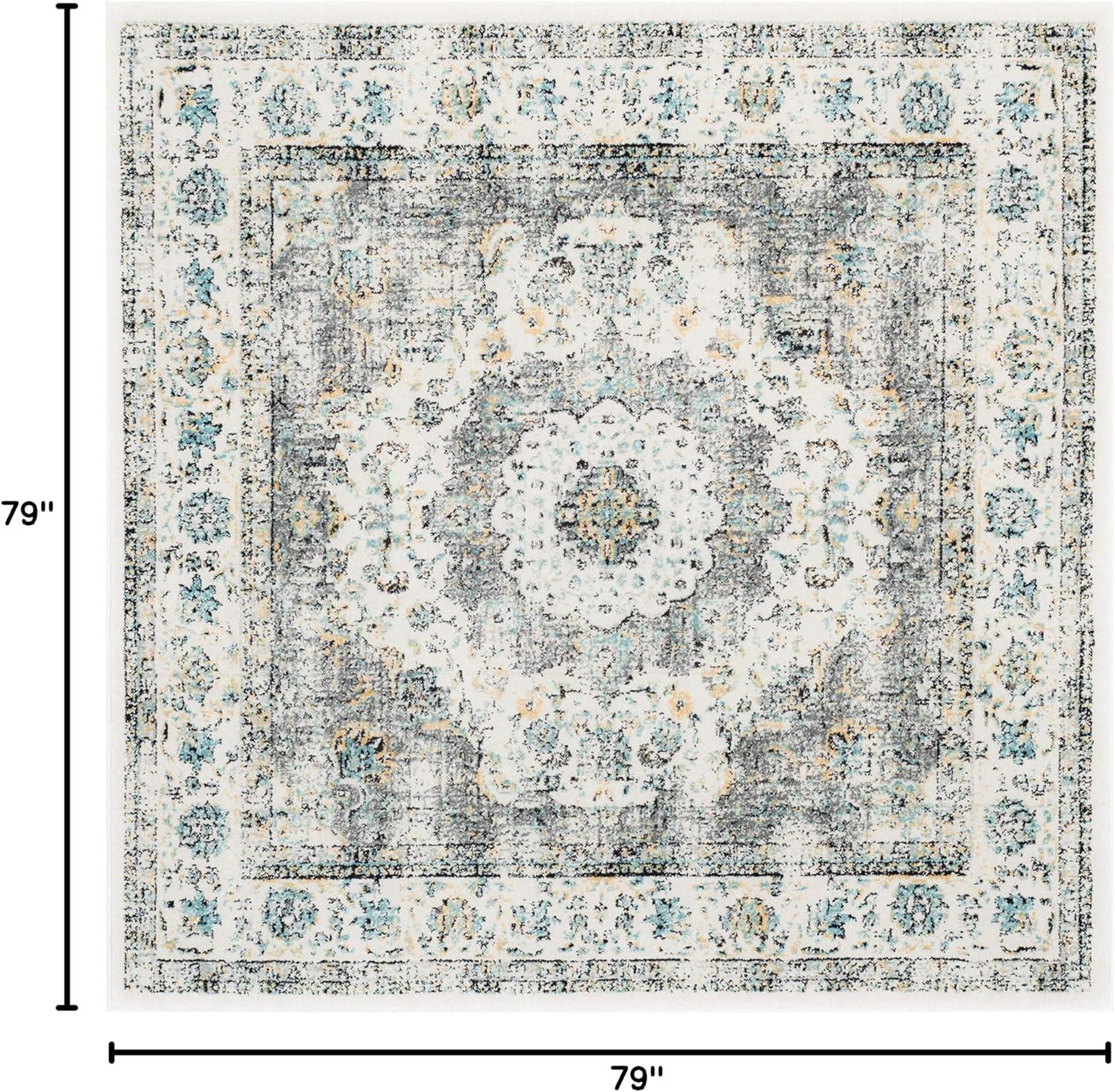 image:imageSAFAVIEH Area Rug 8x10 Evoke Collection Large Ivory amp Blue Shabby Chic Oriental Medallion Design NonShedding amp Easy to Clean Ideal for Living Room Bedroom Dining Space EVK220CGreyGold