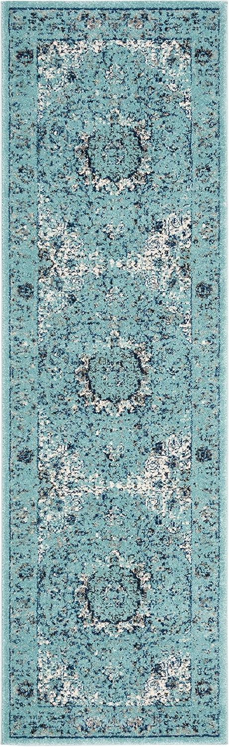 image:imageSAFAVIEH Area Rug 8x10 Evoke Collection Large Ivory amp Blue Shabby Chic Oriental Medallion Design NonShedding amp Easy to Clean Ideal for Living Room Bedroom Dining Space EVK220CLight Blue