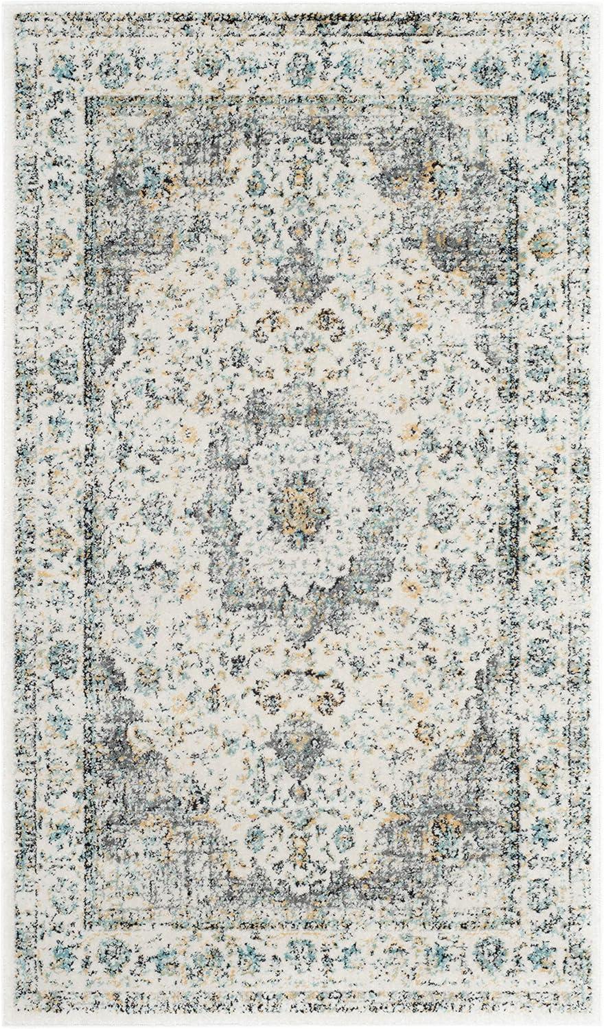 image:imageSAFAVIEH Area Rug 8x10 Evoke Collection Large Ivory amp Blue Shabby Chic Oriental Medallion Design NonShedding amp Easy to Clean Ideal for Living Room Bedroom Dining Space EVK220CGreyGold