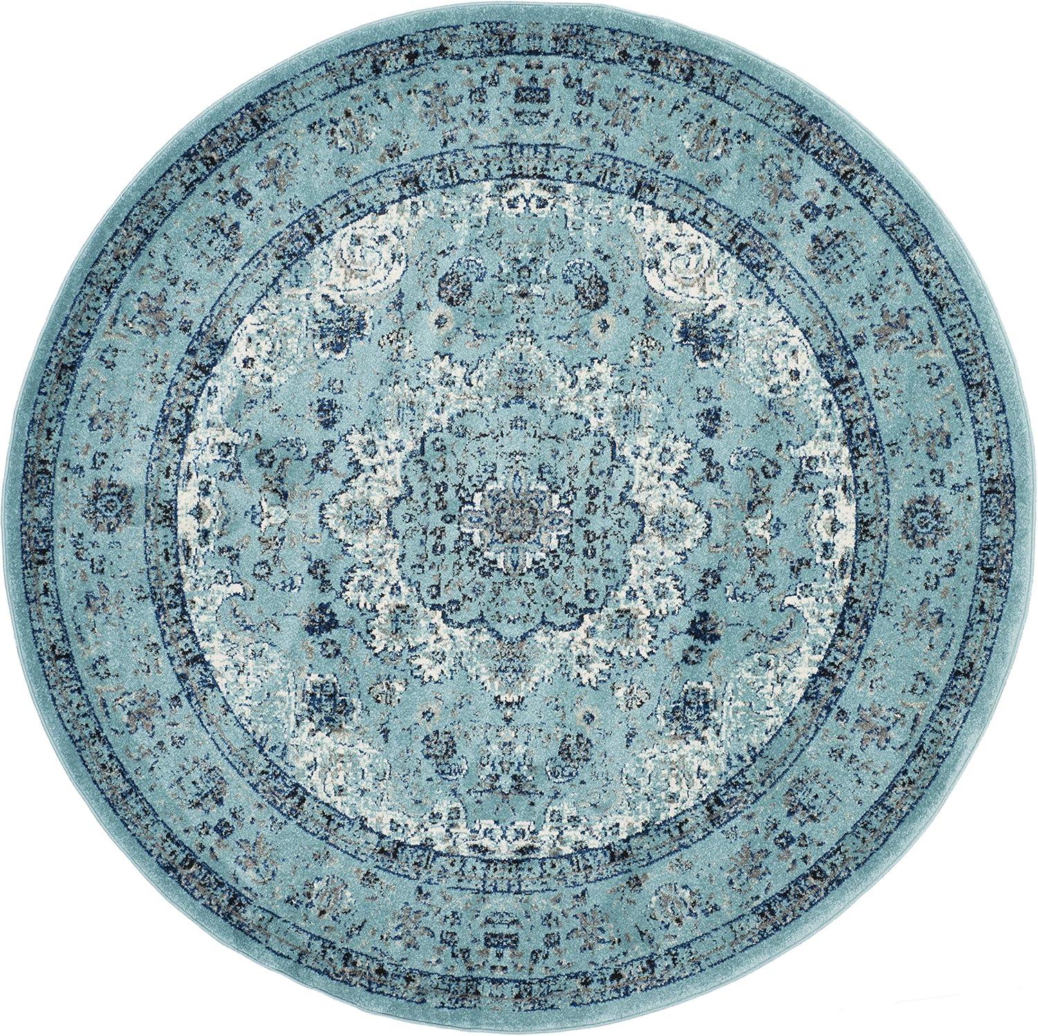 image:imageSAFAVIEH Area Rug 8x10 Evoke Collection Large Ivory amp Blue Shabby Chic Oriental Medallion Design NonShedding amp Easy to Clean Ideal for Living Room Bedroom Dining Space EVK220CLight Blue