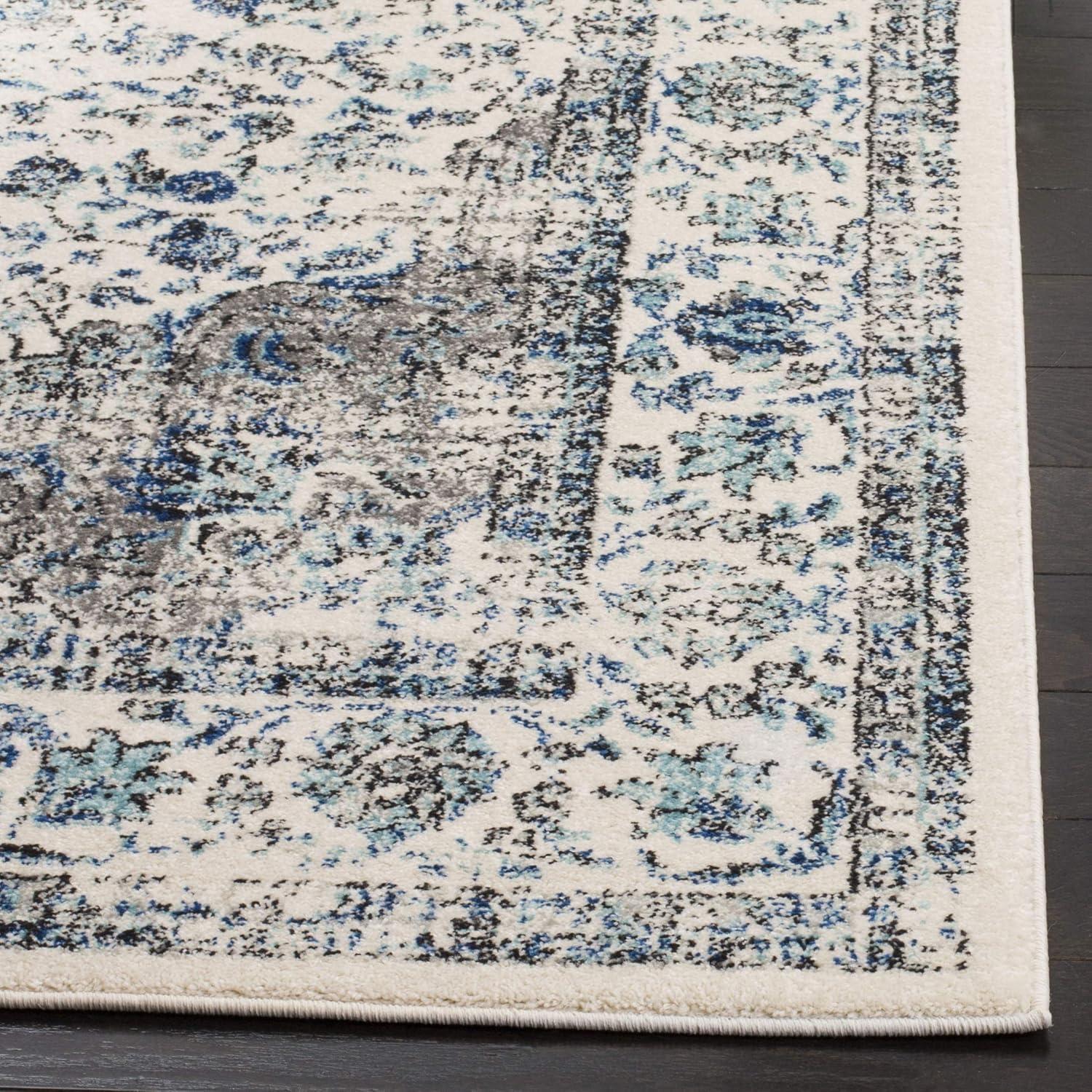 image:imageSAFAVIEH Area Rug 8x10 Evoke Collection Large Ivory amp Blue Shabby Chic Oriental Medallion Design NonShedding amp Easy to Clean Ideal for Living Room Bedroom Dining Space EVK220CGrey