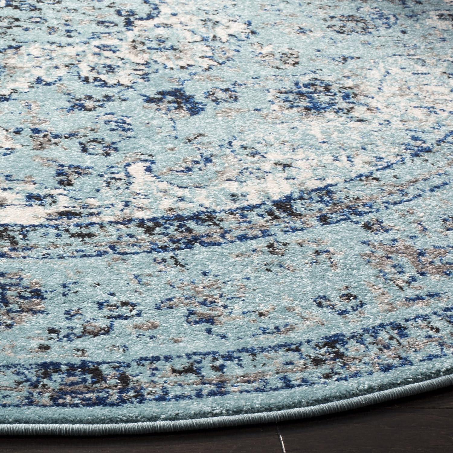 image:imageSAFAVIEH Area Rug 8x10 Evoke Collection Large Ivory amp Blue Shabby Chic Oriental Medallion Design NonShedding amp Easy to Clean Ideal for Living Room Bedroom Dining Space EVK220CLight Blue
